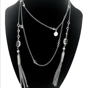 Chico’s Silver Tassel Station Necklace